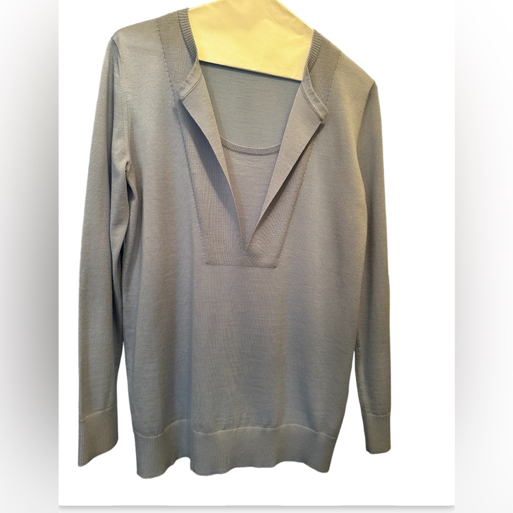 Akris sweater, long sleeve, size 8, light blue
